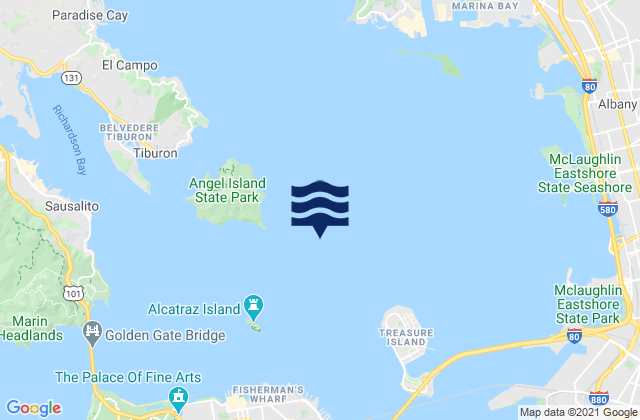 Karte der Gezeiten Angel Island .8 mi E, United States