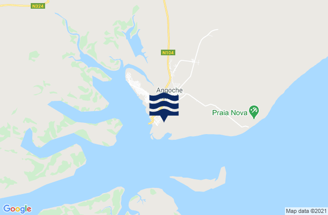 Karte der Gezeiten Angoche District, Mozambique
