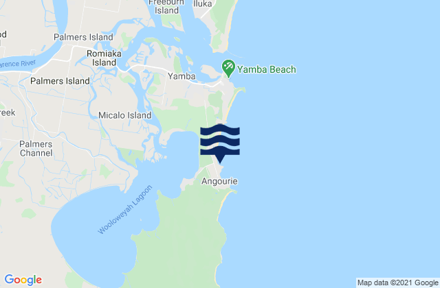 Karte der Gezeiten Angourie Point, Australia