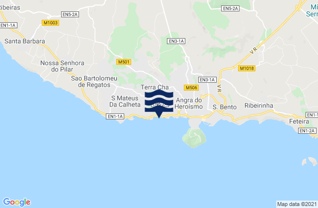 Karte der Gezeiten Angra do Heroísmo, Portugal