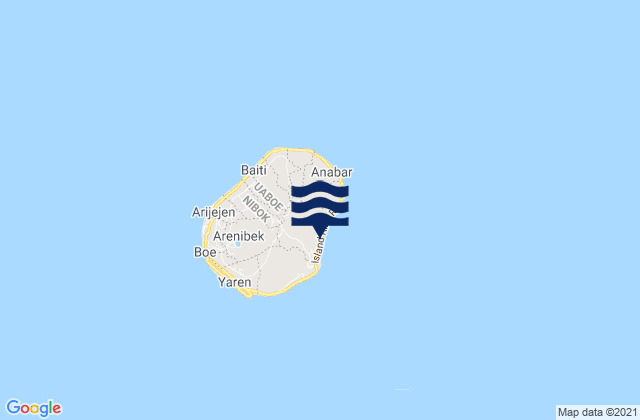 Karte der Gezeiten Anibare District, Nauru