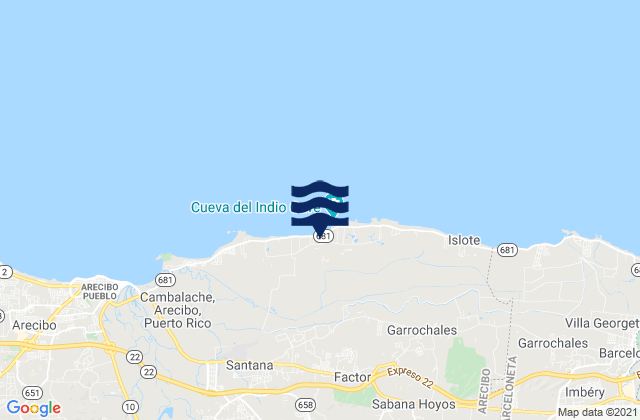 Karte der Gezeiten Animas, Puerto Rico