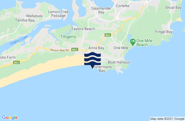 Karte der Gezeiten Anna Bay-Morna Point, Australia