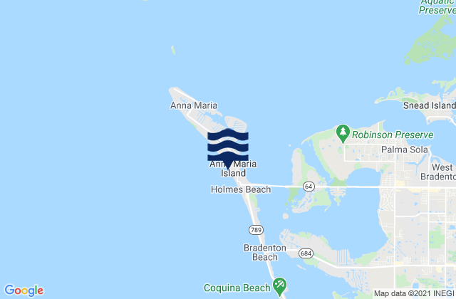 Karte der Gezeiten Anna Maria Island, United States