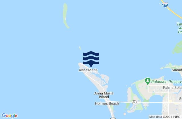Karte der Gezeiten Anna Maria Key (City Pier), United States