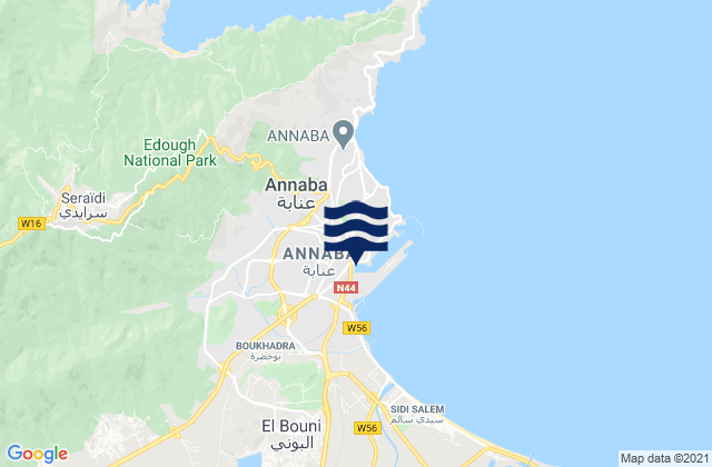 Karte der Gezeiten Annaba District, Algeria