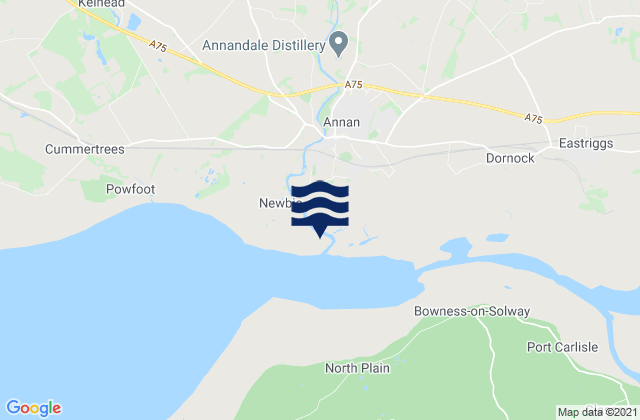 Karte der Gezeiten Annan Waterfoot, United Kingdom