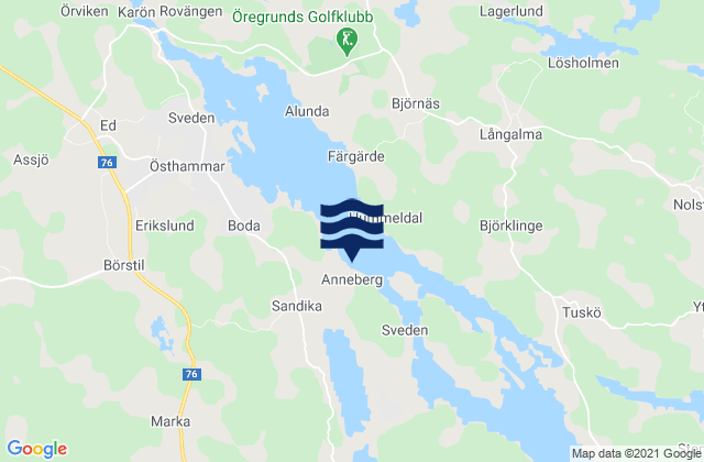 Karte der Gezeiten Anneberg, Sweden