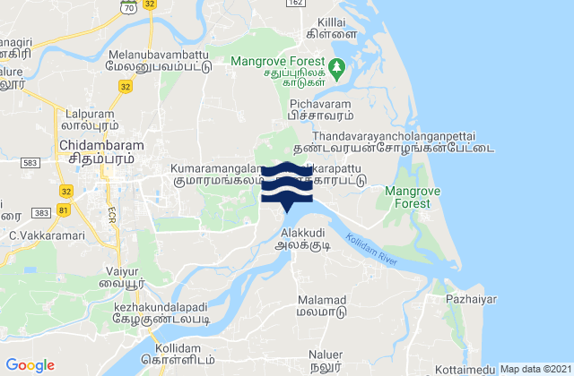 Karte der Gezeiten Annāmalainagar, India