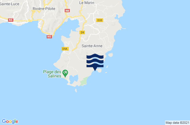Karte der Gezeiten Anse Trabaud, Martinique