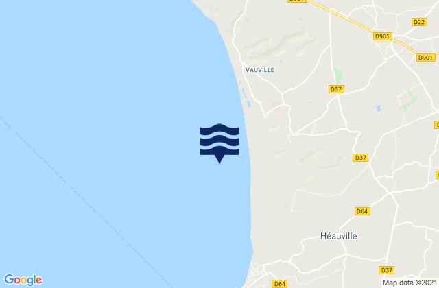 Karte der Gezeiten Anse de Vauville, France