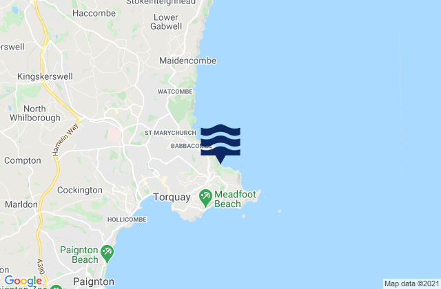 Karte der Gezeiten Ansteys Cove Beach, United Kingdom