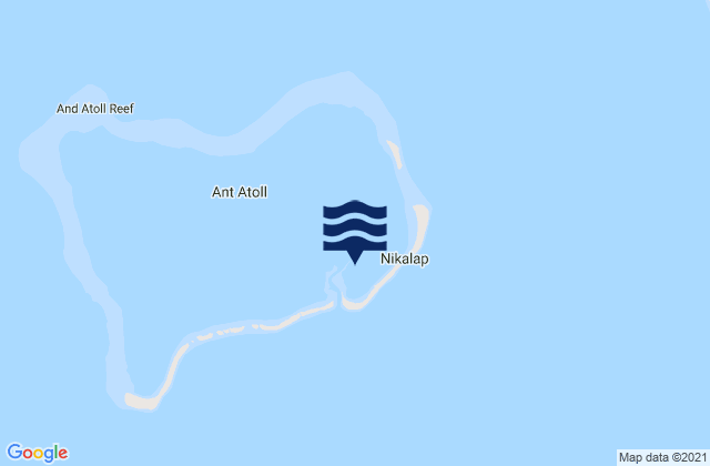 Karte der Gezeiten Ant Islands (Tauenai Channel), Micronesia