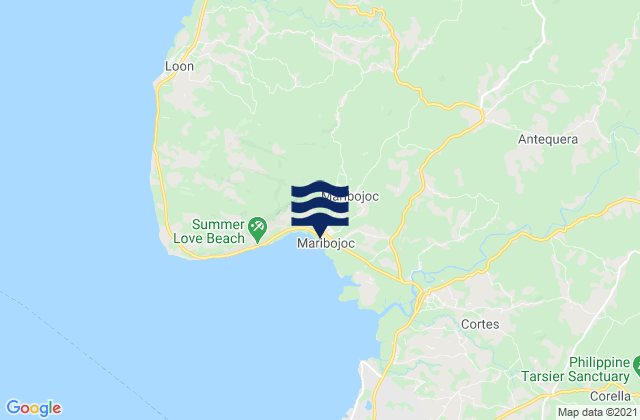 Karte der Gezeiten Antequera, Philippines