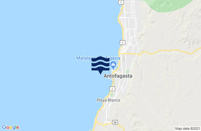 Karte der Gezeiten Antofagasta, Chile