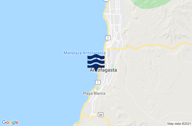 Karte der Gezeiten Antofagasta, Chile