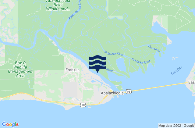 Karte der Gezeiten Apalachicola River (A&N Rr Bridge), United States