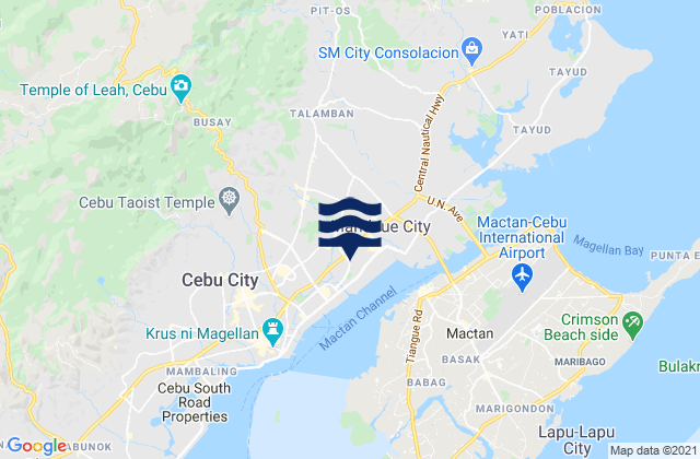 Karte der Gezeiten Apas, Philippines
