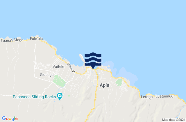 Karte der Gezeiten Apia, Samoa