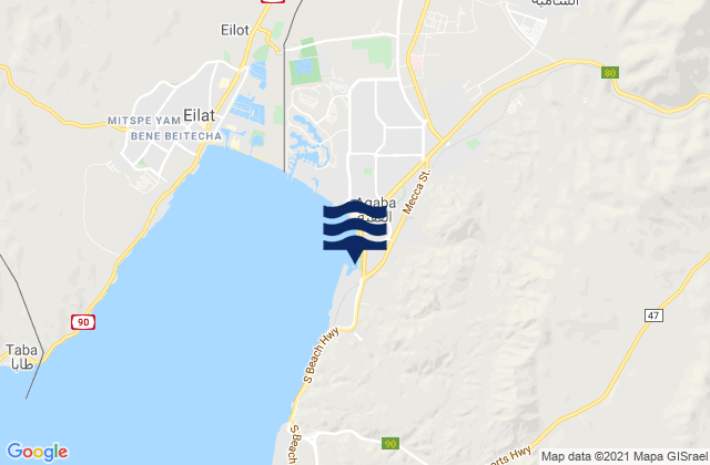 Karte der Gezeiten Aqaba Gulf of Aqaba, Jordan