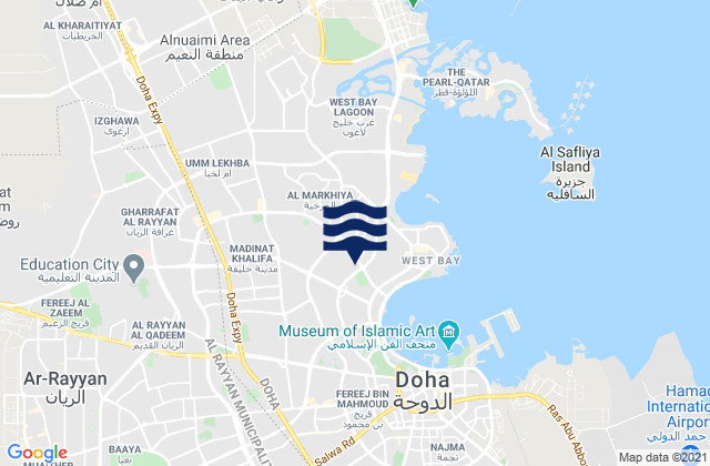 Karte der Gezeiten Ar Rayyān, Qatar