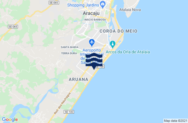 Karte der Gezeiten Aracaju, Brazil