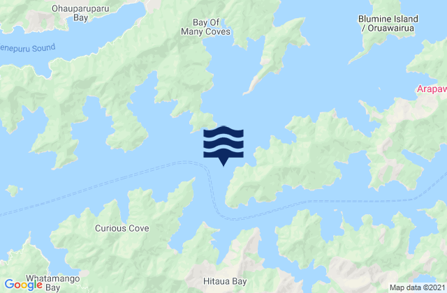 Karte der Gezeiten Arapawa Island, New Zealand