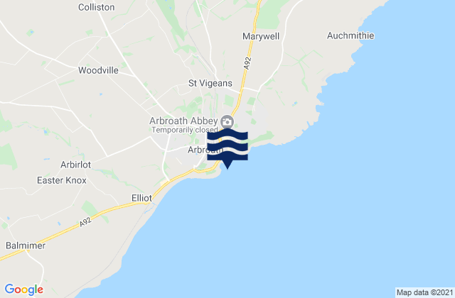 Karte der Gezeiten Arbroath, United Kingdom