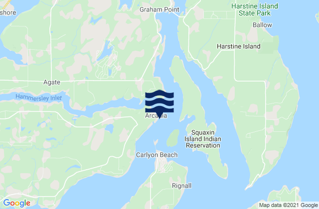 Karte der Gezeiten Arcadia Totten Inlet, United States