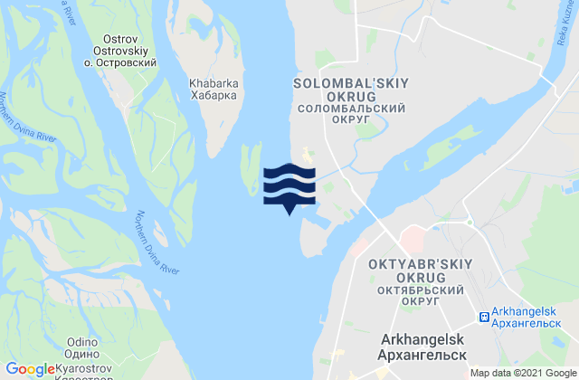 Karte der Gezeiten Archangel Solombala Island, Russia