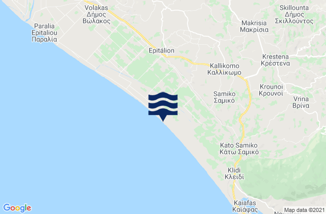 Karte der Gezeiten Archaía Olympía, Greece