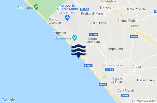 Karte der Gezeiten Area Produttiva, Italy