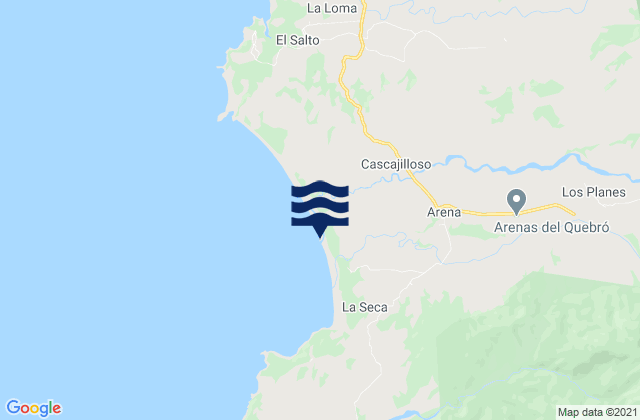 Karte der Gezeiten Arenas, Panama