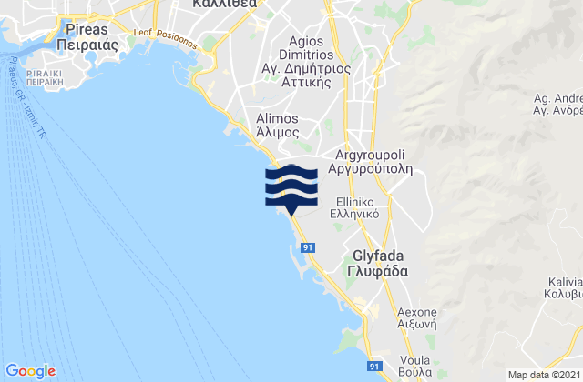 Karte der Gezeiten Argyroúpoli, Greece