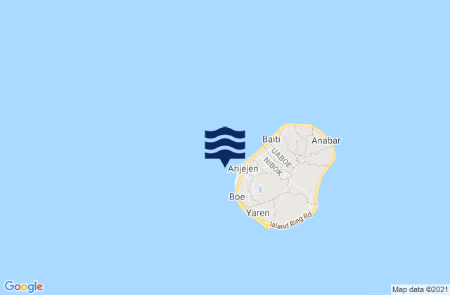 Karte der Gezeiten Arijejen, Nauru