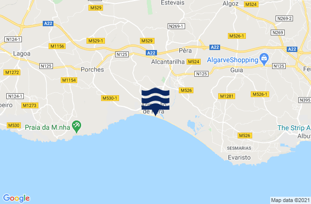 Karte der Gezeiten Armação de Pêra, Portugal