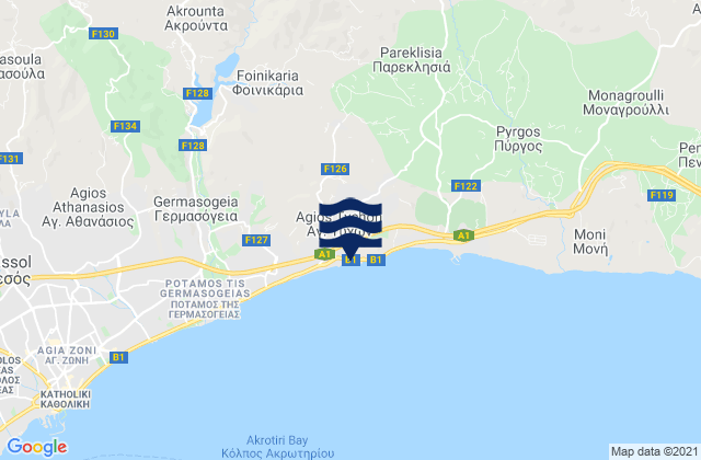 Karte der Gezeiten Armenochóri, Cyprus