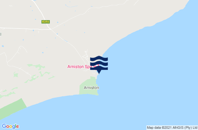 Karte der Gezeiten Arniston, South Africa