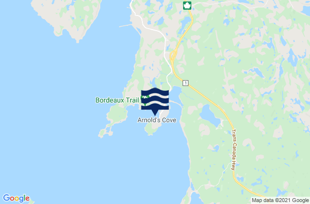 Karte der Gezeiten Arnolds Cove, Canada