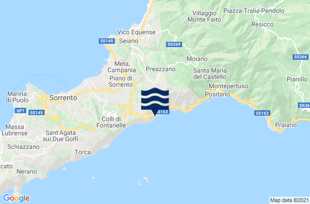 Karte der Gezeiten Arola-Preazzano, Italy