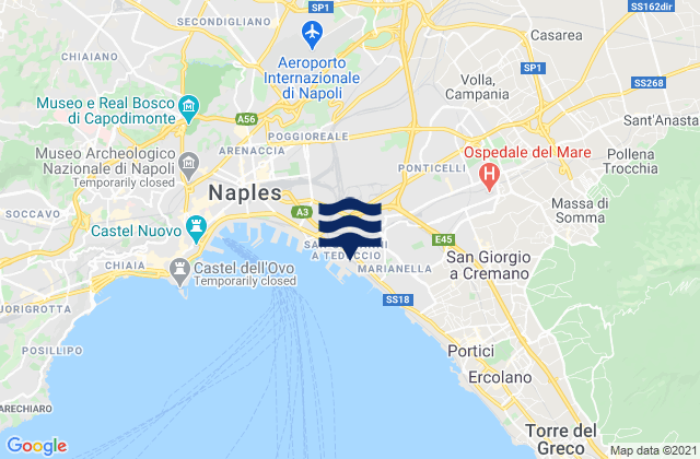 Karte der Gezeiten Arpino, Italy