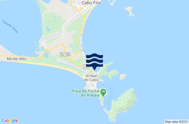 Karte der Gezeiten Arraial do Cabo, Brazil