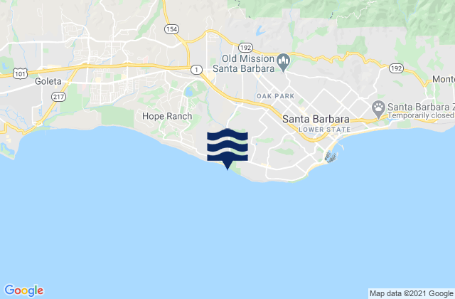Karte der Gezeiten Arroyo Burro Beach, United States