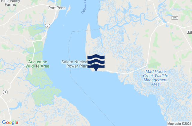 Karte der Gezeiten Artificial Island (Salem Nuclear Plant), United States