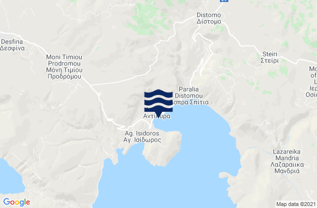 Karte der Gezeiten Aráchova, Greece