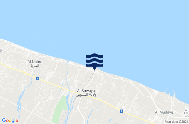 Karte der Gezeiten As Suwayq, Oman