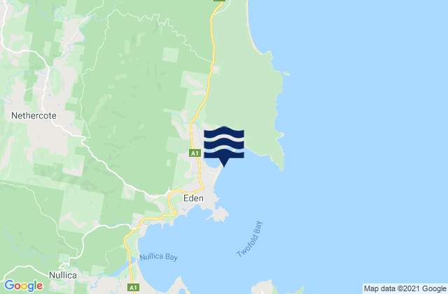 Karte der Gezeiten Asling's Beach, Australia