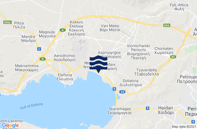 Karte der Gezeiten Asprópyrgos, Greece