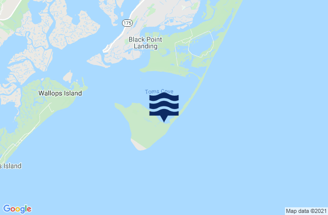 Karte der Gezeiten Assateague Beach Toms Cove, United States
