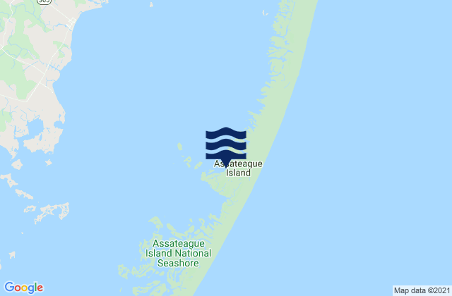 Karte der Gezeiten Assateague Island, United States